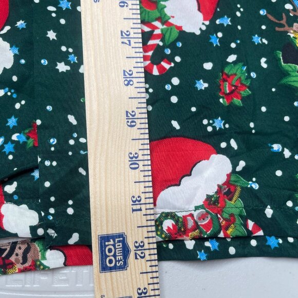 Christmas Shirt Mens 2XL Green Red Santa Claus Reindeer Snowman Button Front - Picture 9 of 14